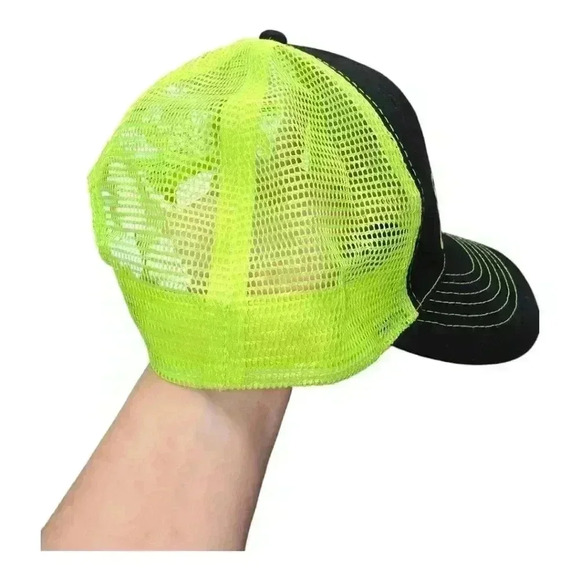 Cobra Snapchat Snapback Mesh Hat Cap Neon Green Yellow Black One Size - Picture 7 of 13